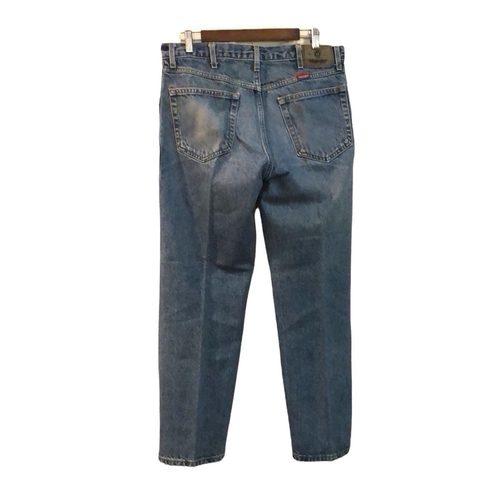 WRANGLER MENS FIVE POCKET DENIM BOOTCUT BLUE JEANS SIZE 34